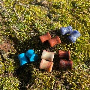 Natural Stone Size 0 Stretched Ear Plug Set